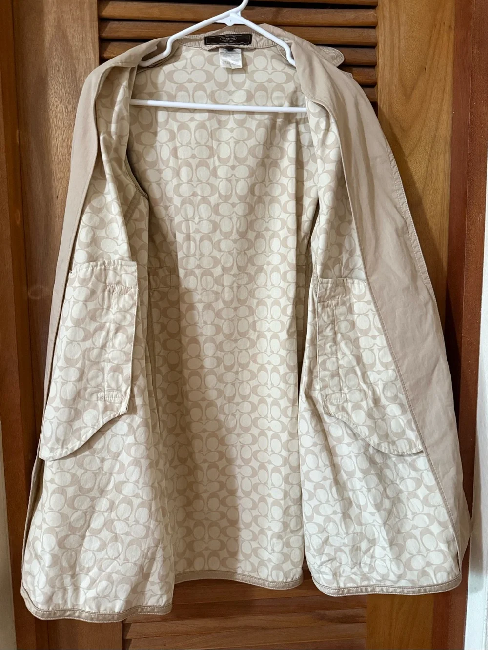 Coach Beige Single-Breasted Trench Coat